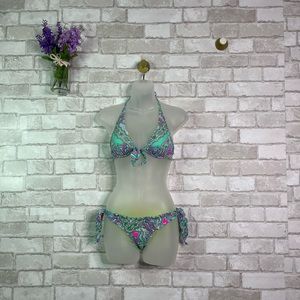 Victoria’s Secret Blue Ruffle Bikini Swimsuit